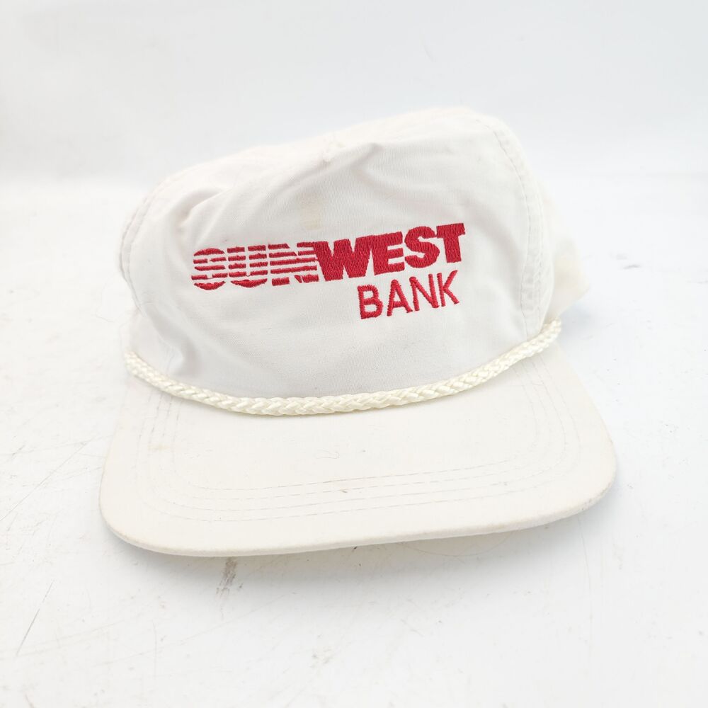 Sunwest Bank Trucker Hat Strap-Back Corded White